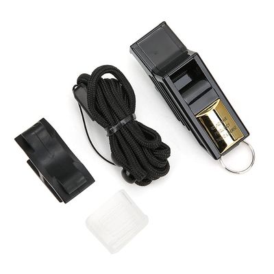 Haosie Loud Crisp Coach Whistle, Dog Whistle with Lanyard, Sports Referee Whistle for Adults Hiking Camping Training Basketball Football(Black&Gold)