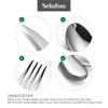 Selafun 4-pieces Travel Set with Case Portable Silverware Utensils Set for work, Stainless Steel Reusable Flatware Set Cutlery Set for Camping Picnic Hiking Office (6.7inch, Silver) view 3
