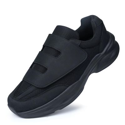 Ortho + Rest Men Diabetic Walking Shoes Swollen Feet Shoe with Adjustable Closure (12,Black)