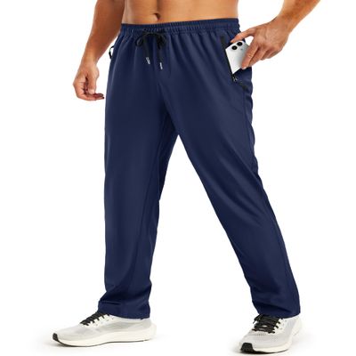 TACVASEN Mens Lightweight Hiking Pants Athletic Casual Quick Dry Stretch Water Resistant Joggers with Pockets Workout Gym Navy