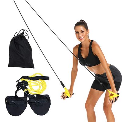 JTLB Portable Swimming Arm Strength Trainer, Bands with Sliding Handles Professional Swimming Exercise Bands with Storage Bag (Yellow)