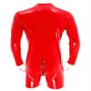 Loloda Men's Wet Look PVC Leather Bodysuit Catsuit Zipper Front Boxer Shorts Jumpsuits Clubwear Red Medium view 4