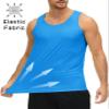 MAGCOMSEN Men's UPF 50+ Tank Top Quick Dry Summer Workout Muscle Sleeveless Shirts for Swim Beach Bodybuilding Azure XL view 4