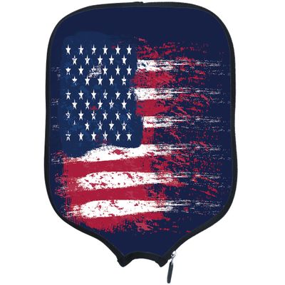 PrintOnDemand American Flag Neoprene Racket Cover USA Flag Padded Pickleball Paddle Cover Personalized Neoprene Cover Paddle Case Racket Cover, Fits Most Paddle, American Flag 10, W8.26 xL11.6