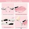 Beviliu Cow Ears Headband - Realistic Animal Ears Cute Cow Horns Headband Makeup Washing Face, Pink Cow Costume for Animal Party Cosplay Halloween view 3