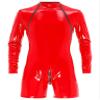 Zaldita Men's Wetlook Leather Bodysuits One Piece boxer shorts Leotard Jumpsuits bodycon Catsuits Red Large view 1