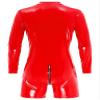 Zaldita Men's Wetlook Leather Bodysuits One Piece boxer shorts Leotard Jumpsuits bodycon Catsuits Red Large view 2