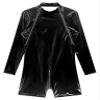 Zaldita Men's Wetlook Leather Bodysuits One Piece boxer shorts Leotard Jumpsuits bodycon Catsuits Black Large view 3