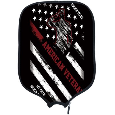PrintOnDemand American Flag Neoprene Racket Cover USA Flag Padded Pickleball Paddle Cover Personalized Neoprene Cover Paddle Case Racket Cover, Fits Most Paddle, American Flag 4, W8.26 xL11.6