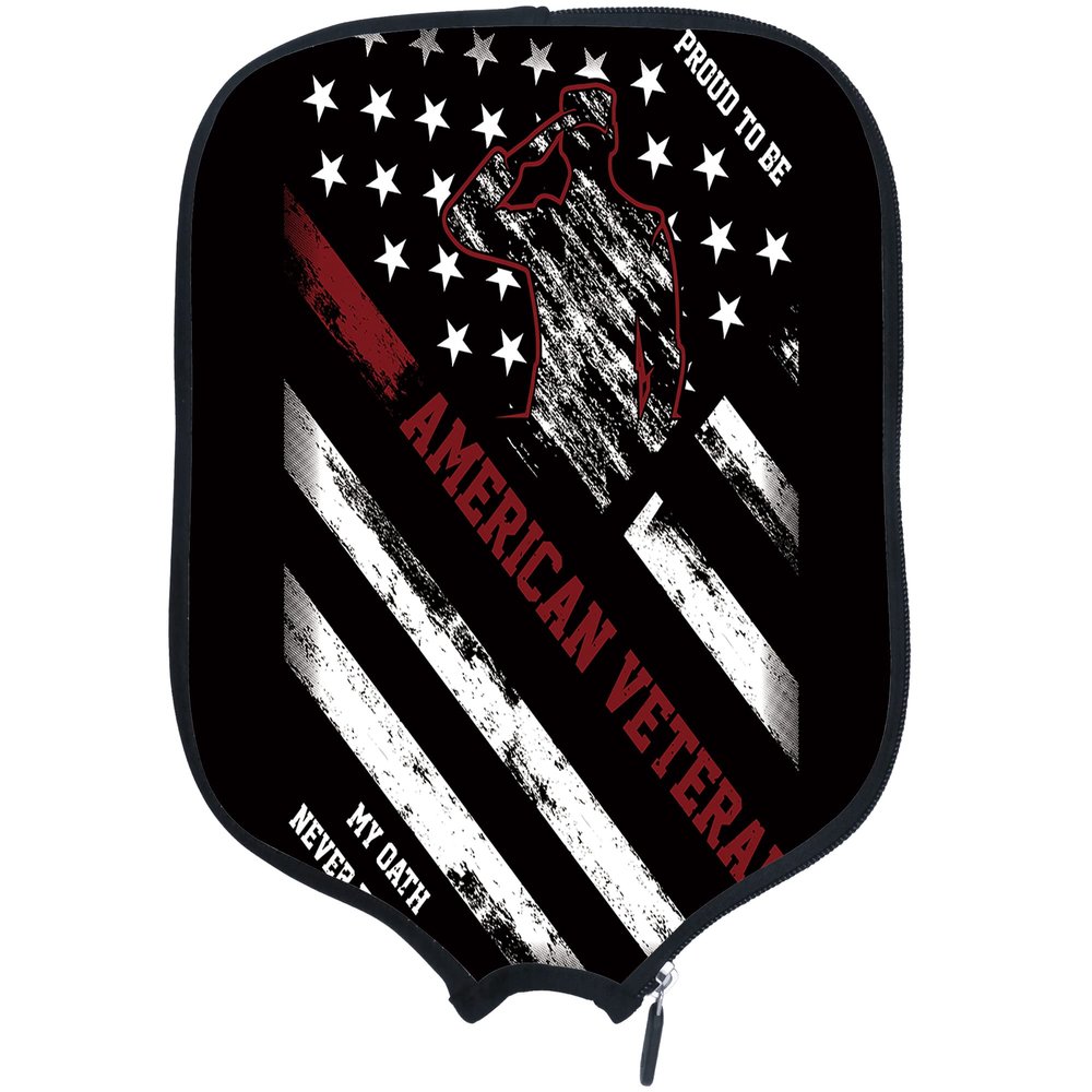 PrintOnDemand American Flag Neoprene Racket Cover USA Flag Padded Pickleball Paddle Cover Personalized Neoprene Cover Paddle Case Racket Cover, Fits Most Paddle, American Flag 4, W8.26 xL11.6