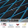 Fullfire Boat Flooring - EVA Foam Boat Decking - Diamond Marine Mat with Self-Adhesive Floor Carpet for Bass Jon Pontoon Boat Motorboat Yacht Kayak RV 74.8"X 27.8", Black with Blue Lines view 3