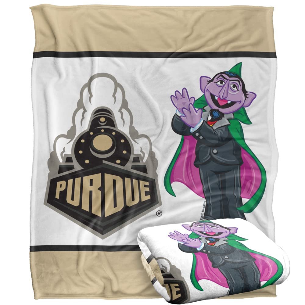 Purdue University Blanket, 50"x60" Primary Logo & Count Von Count Silky Touch Super Soft Throw Blanket