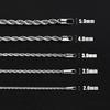 Fiusem Silver Tone Chain Necklace for Men, 2.5mm Stainless Steel Rope Chain for Men and Women, Silver Tone Necklace 20 Inch view 2