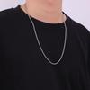 Fiusem Silver Tone Chain Necklace for Men, 2.5mm Stainless Steel Rope Chain for Men and Women, Silver Tone Necklace 20 Inch view 3