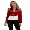 Alvivi Women Circus Ringmaster Cosplay Tops Long Sleeve Tassels Velvet Tailcoat Halloween Outerwear Red XX-Large