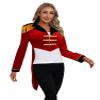 Alvivi Women Circus Ringmaster Cosplay Tops Long Sleeve Tassels Velvet Tailcoat Halloween Outerwear Red XX-Large view 2