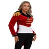 Alvivi Women Circus Ringmaster Cosplay Tops Long Sleeve Tassels Velvet Tailcoat Halloween Outerwear Red XX-Large view 3