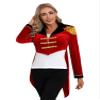 Alvivi Women Circus Ringmaster Cosplay Tops Long Sleeve Tassels Velvet Tailcoat Halloween Outerwear Red XX-Large view 4