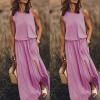 NaRHbrg Women Summer Dresses Sleeveless Casual Summer Maxi Dress Smocked Flowy Irregular Hem Sundresses Beach Long Tank Dress view 2