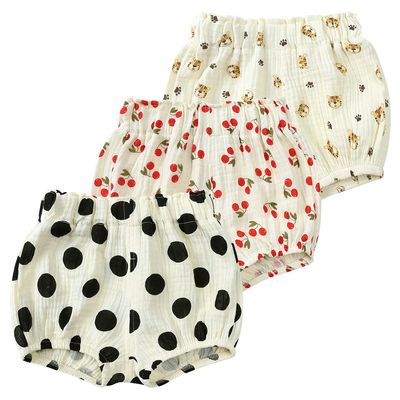MYGBCPJS Toddler Girls Boys 3 Pack Cotton Linen Shorts Elastic Waist Baby Kids Cute Floral Printed Short Bloomers Bottoms