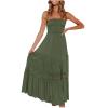 NaRHbrg Summer Dresses for Women 2024 Strapless Dress Boho Flowy Maxi Dress Tube Top Off Shoulder Sleeveless Long Sundress view 1