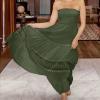 NaRHbrg Summer Dresses for Women 2024 Strapless Dress Boho Flowy Maxi Dress Tube Top Off Shoulder Sleeveless Long Sundress view 2