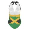 ZPINXIGN Jamaican Flag Swimsuit One Piece Bathing Suit for Women Tummy Control Swimwear,V-Neck Halter Swimsuits for Women view 2