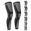 SKDK Full Leg Sleeves Long Compression Sleeve Knee Protect Leg, for Man Women Basketball, Arthritis Cycling Sport Football, Reduce Varicose Veins & Swelling of Legs, Silver, 4X-Large (1 Pair) view 1
