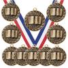 50 Pack of Readers are Leaders Reading Gold Medals Trophy Award with Neck Ribbons MA view 1