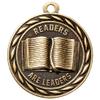 50 Pack of Readers are Leaders Reading Gold Medals Trophy Award with Neck Ribbons MA view 2