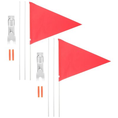 2 Sets high visibility bike flag bicycle visibility flags bicycle flagpole for electric bikes Golf carts Bicycle Flags