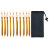 10-Pack Aluminum Tent Stakes Pegs, Heavy Duty Camping Stakes with Reflective Pull Ropes & Storage Bag Camping Accessories for Canopy Tents Hammocks (Gold) view 1