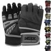 MRX BOXING & FITNESS Workout Gloves Mens Wrist Support Lifting Male Gym | Accessories for Men Weight Fingerless Exercise Powerlifting, Black Grey 2627, XXL (2627-GRY-XXL) view 1