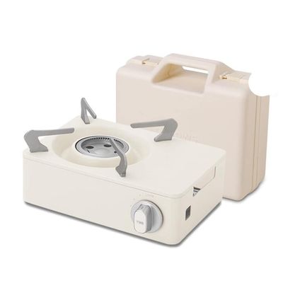 BRAGUE Camping-stoves Box Stove, Cooking Utensils Portable Butane Gas Stove for Camping, Picnics, Outdoor Portable Camping Stove with Suitcase (Color : White, Size : 260 * 205 * 118mm)