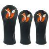 Fox PU Leather Golf Club Covers Driver Headcovers Fairway Woods Hybrid Protector with Interchangeable Number Tag view 1