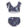 Aflyko Girls' Swimwear Star Moon Outer Space 2-Piece Bikini Set Summer Swimsuit Vacation Bathing Suit Hawaii Beachwear Water Sport Tankini Set 9-10T view 2