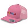 RIVEMUG Tequila Premium Trucker Hat Mid Crown Curved Bill Snapback Adjustable Cap Pink view 1