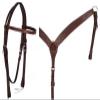 Western Horse Headstall Bridle Breast Collar Reins Tack Set Leather Floral Tooled Handmade Full Cob Pony Breastplate ME-HBC-044 (Cob) view 1