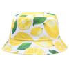 Bucket Hat Unisex Packable Fisherman Cap,Cute Lemon Pattern Bucket Hats,Lightweight Outdoor Summer Travel Beach Wide Brim Sun Hats - White view 1