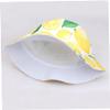 Bucket Hat Unisex Packable Fisherman Cap,Cute Lemon Pattern Bucket Hats,Lightweight Outdoor Summer Travel Beach Wide Brim Sun Hats - White view 2