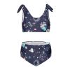Aflyko Girls' Swimwear Star Moon Outer Space 2-Piece Bikini Set Summer Swimsuit Holiday Bathing Suit Hawaii Beachwear Pool Water Sport Tankini Set 4T view 1