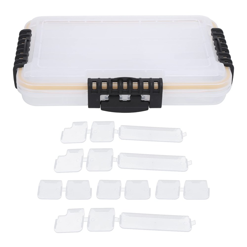 Pilipane Fishing Tackle Box, Fishing Tackle Tray Box, Luya Box for Long-Lasting Sturdy DoubleLayer Storage Design Fishing Tool Accessories for Fish Sports, Plastic Storage Lunch Box