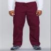 Cherokee Scrub Set for Men and Women from, Traditional Fit V-Neck Top 4777 with Natural Rise Drawstring Cargo Pant 4100, Wine- XL Top/XL Short Pant view 3