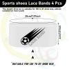Patelai 4 Pcs Lace Bands Soccer Cleat Lace Cover Sports Shoe Band Protector Youth Adult for Soccer and Football Cleats (Kids,White) view 2