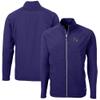Cutter & Buck Men's Purple Minnesota Vikings Helmet Adapt Eco Knit Hybrid Recycled Full-Zip Jacket view 1