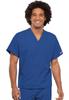 Cherokee Scrub Set for Men and Women from, Traditional Fit V-Neck Top 4777 with Natural Rise Drawstring Cargo Pant 4100, Royal- S Top/M Pant view 2