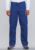 Cherokee Scrub Set for Men and Women from, Traditional Fit V-Neck Top 4777 with Natural Rise Drawstring Cargo Pant 4100, Royal- S Top/M Pant view 3