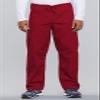 Cherokee Scrub Set for Men and Women from, Traditional Fit V-Neck Top 4777 with Natural Rise Drawstring Cargo Pant 4100, Red- S Top/S Pant view 3
