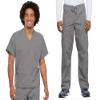 Cherokee Scrub Set for Men and Women from, Traditional Fit V-Neck Top 4777 with Natural Rise Drawstring Cargo Pant 4100, Grey- M Top/M Pant