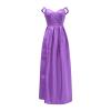Women's Off Shoulder High Split Long Formal Party Dress Evening Gown Sleeveless Sexy Cocktail Maxi Long Dress Purple view 3
